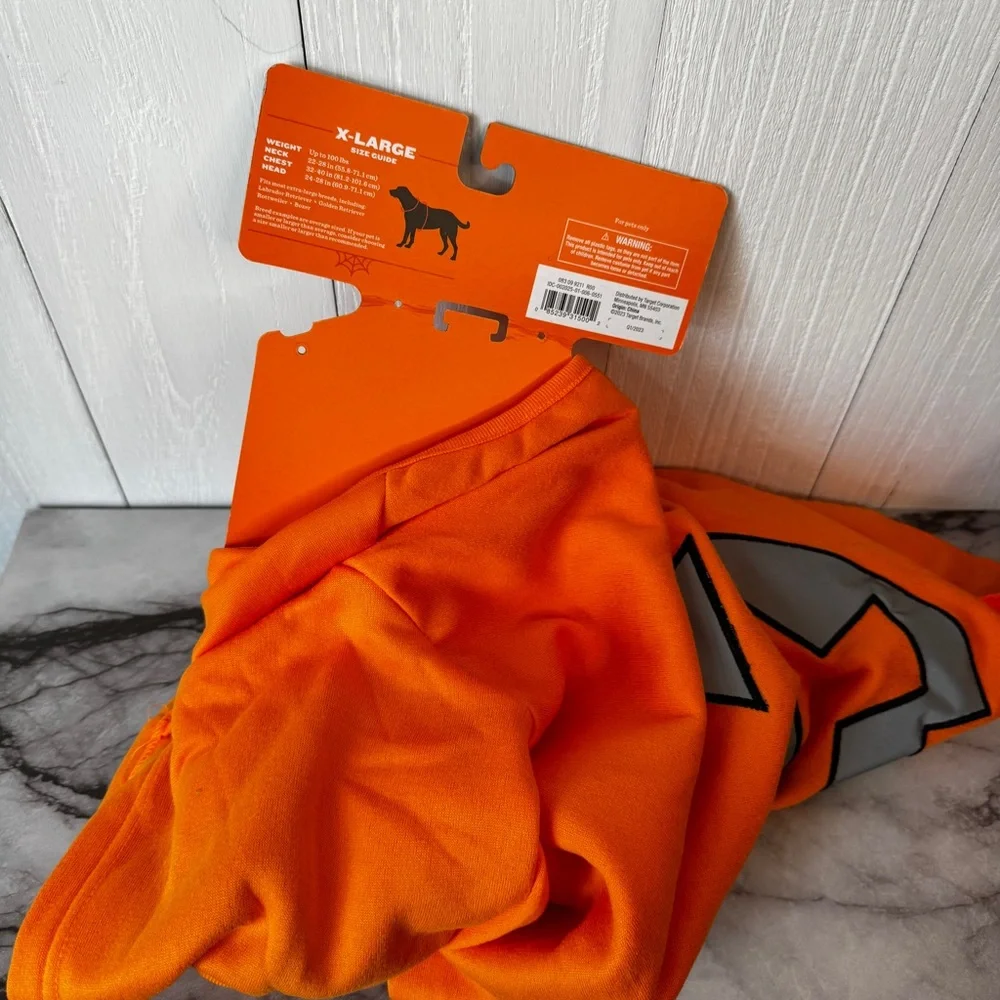 Reflective Jack-O-Lantern Pumpkin Hoodie Pet Costume, Dog/Cat Hyde & Eek!